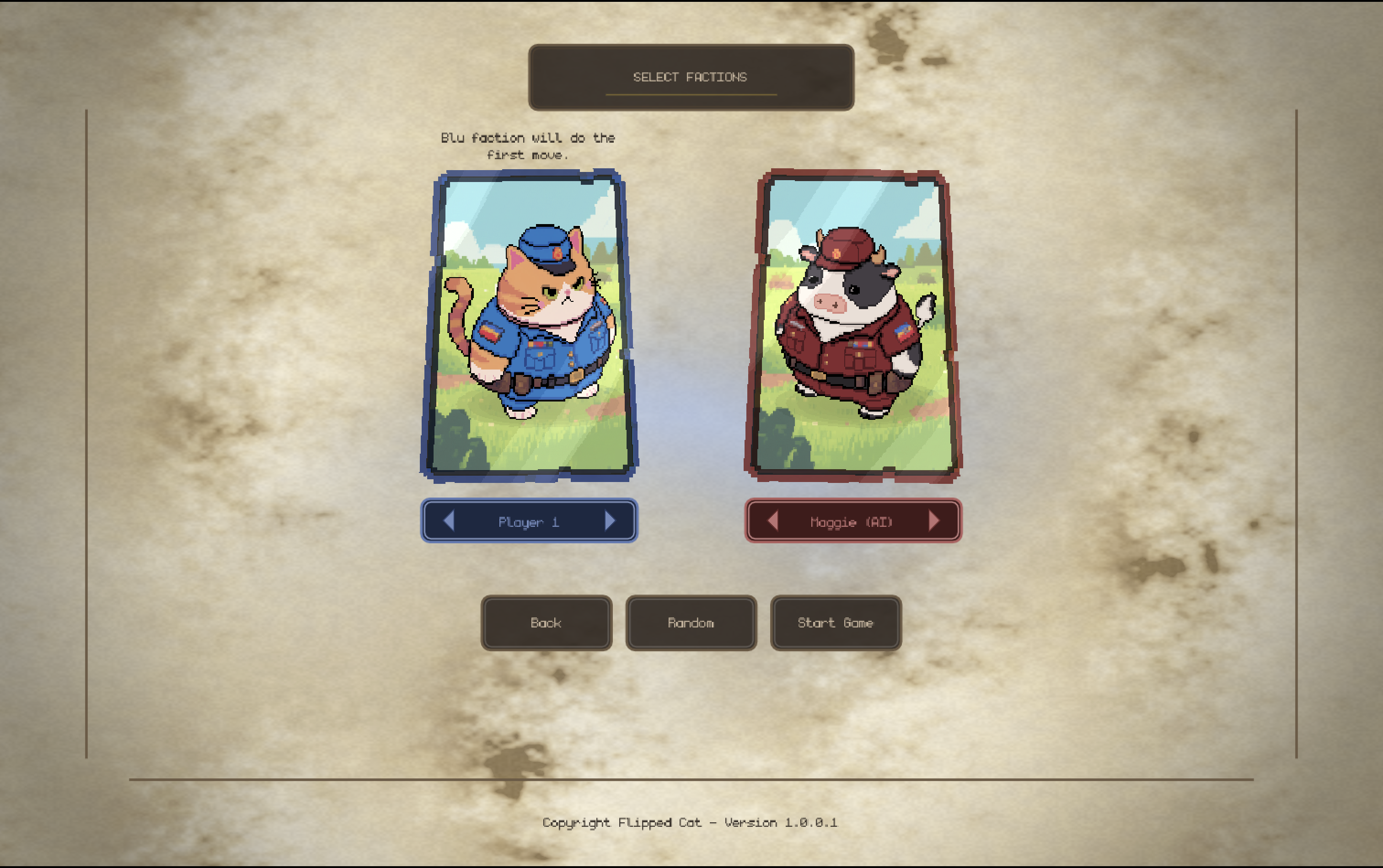 Factions overview showing different teams and units